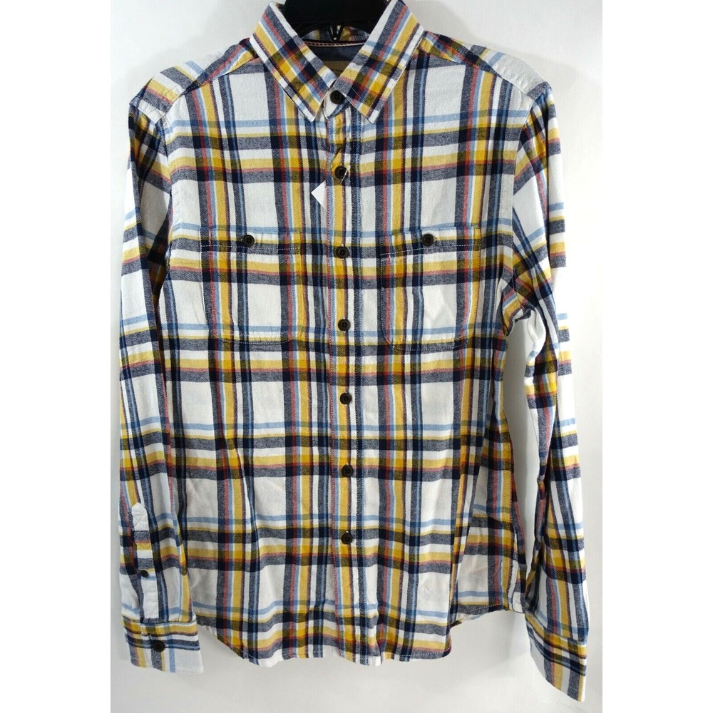 Roebuck and Co Flannel Shirt Men Large Button Down Western Chest Pockets Cotton